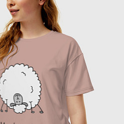 Футболка оверсайз женская Утро и йога, цвет: пыльно-розовый — фото 2