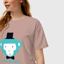 Футболка оверсайз женская Cool monkey, цвет: пыльно-розовый — фото 2