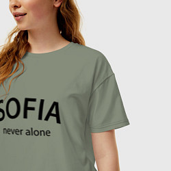 Футболка оверсайз женская Sofia never alone - motto, цвет: авокадо — фото 2