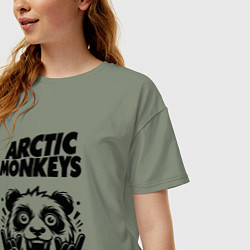 Футболка оверсайз женская Arctic Monkeys - rock panda, цвет: авокадо — фото 2