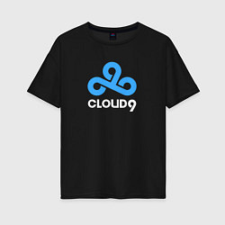 Футболка оверсайз женская Cloud9 - pattern, цвет: черный