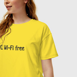 Футболка оверсайз женская Wi-fi бесплатный, цвет: желтый — фото 2