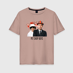 Женская футболка оверсайз Pet Shop Boys - synthpop from england