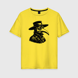 Женская футболка оверсайз Человек в маске чумного доктора