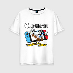 Женская футболка оверсайз Switch cuphead