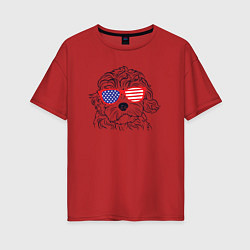 Женская футболка оверсайз USA dog