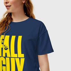 Футболка оверсайз женская The fall guy logo, цвет: тёмно-синий — фото 2