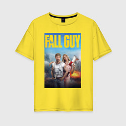Футболка оверсайз женская Ryan Gosling and Emily Blunt the fall guy, цвет: желтый
