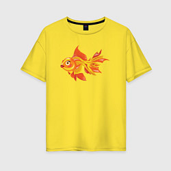 Женская футболка оверсайз Golden fish