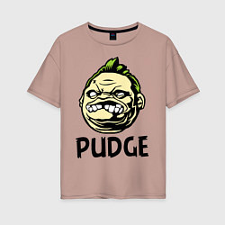 Футболка оверсайз женская Pudge Face, цвет: пыльно-розовый