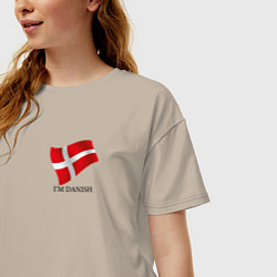 Футболка оверсайз женская Im Danish - motto, цвет: миндальный — фото 2