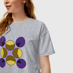 Футболка оверсайз женская Фигура из окружностей, цвет: меланж — фото 2