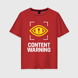 Женская футболка оверсайз Content Warning logo