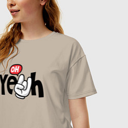 Футболка оверсайз женская Oh yeah, цвет: миндальный — фото 2