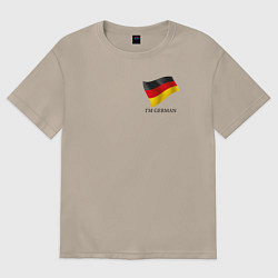 Футболка оверсайз женская Im German - motto, цвет: миндальный