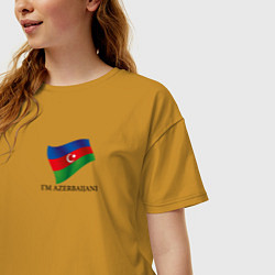 Футболка оверсайз женская Im Azerbaijani - motto, цвет: горчичный — фото 2