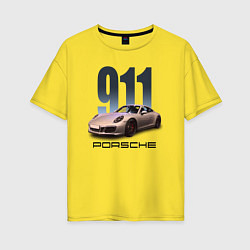Женская футболка оверсайз Порше 911 спортивный автомобиль