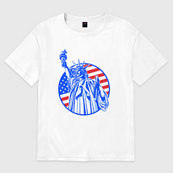 Футболка оверсайз женская USA statue of liberty, цвет: белый