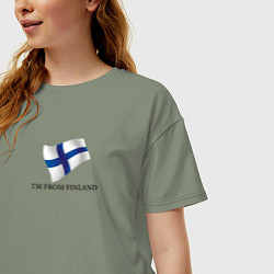 Футболка оверсайз женская Im from Finland - motto, цвет: авокадо — фото 2