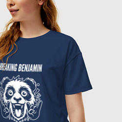 Футболка оверсайз женская Breaking Benjamin rock panda, цвет: тёмно-синий — фото 2