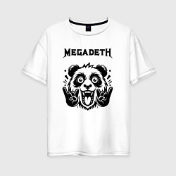 Футболка оверсайз женская Megadeth - rock panda, цвет: белый