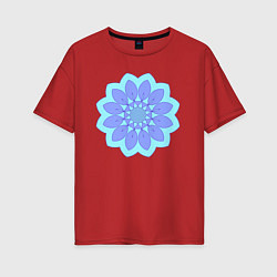 Женская футболка оверсайз Сиреневая мандала цветок