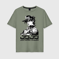 Футболка оверсайз женская Jotaro Kujo - jojo ai art, цвет: авокадо
