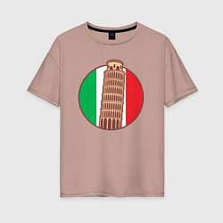 Женская футболка оверсайз Пизанская башня