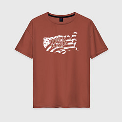 Женская футболка оверсайз Карта США