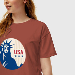 Футболка оверсайз женская Liberty USA, цвет: кирпичный — фото 2