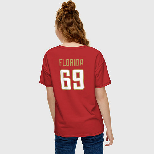 Женская футболка оверсайз Florida Panthers NHL / Красный – фото 4