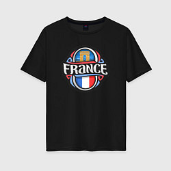 Футболка оверсайз женская Дух Франции, цвет: черный