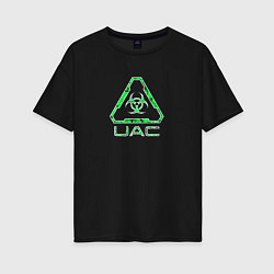Женская футболка оверсайз UAC зелёный повреждённый