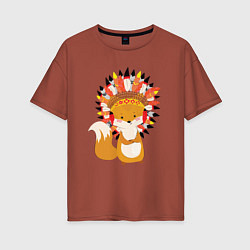 Женская футболка оверсайз Fox indian