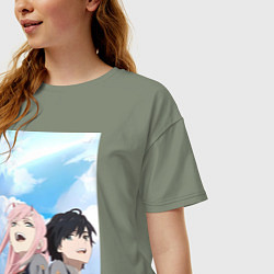 Футболка оверсайз женская Милый во Франксе Хиро, цвет: авокадо — фото 2