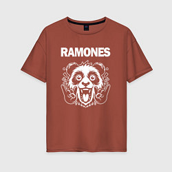 Женская футболка оверсайз Ramones rock panda