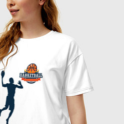 Футболка оверсайз женская Игрок в баскетбол basketball, цвет: белый — фото 2