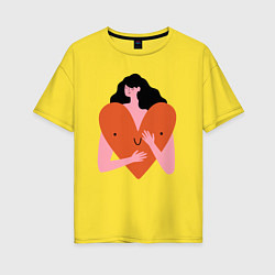 Женская футболка оверсайз Heart girl