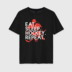 Женская футболка оверсайз День хоккеиста