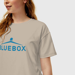 Футболка оверсайз женская Доктор Кто Bluebox, цвет: миндальный — фото 2