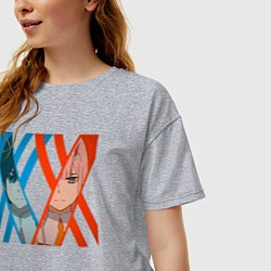 Футболка оверсайз женская Хиро Зеро Ту, цвет: меланж — фото 2