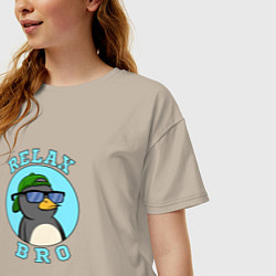 Футболка оверсайз женская Penguin, цвет: миндальный — фото 2