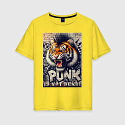 Женская футболка оверсайз Cool tiger - punks not dead