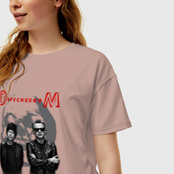 Футболка оверсайз женская Depeche Mode - Memento mori tour band, цвет: пыльно-розовый — фото 2