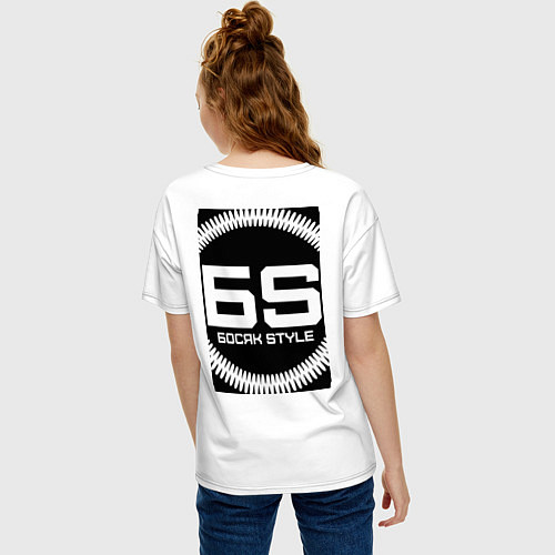 Женская футболка оверсайз Босяк style / Белый – фото 4