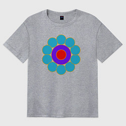 Футболка оверсайз женская Геометрия цветка, цвет: меланж