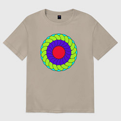 Женская футболка оверсайз Неоновое колесо