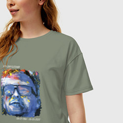 Футболка оверсайз женская Depeche Mode - andy fletcher memory, цвет: авокадо — фото 2