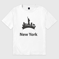 Футболка оверсайз женская New York mood, цвет: белый