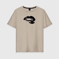 Женская футболка оверсайз Абстрактные губы